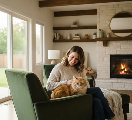 Comfortable cat sleeping